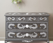 Bone inlay style drawers by Dominique Malacarne with Pearlescent Glaze image 6